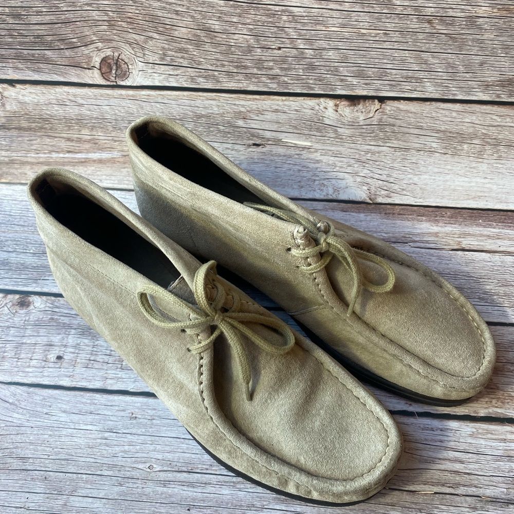 Hush Puppies Beige Suede Bridgeport Boot Chukka Lace Up Shoe Size 10